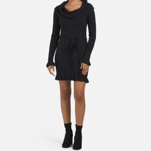 Vertigo Size S Black Cowl Neck Sweater Dress